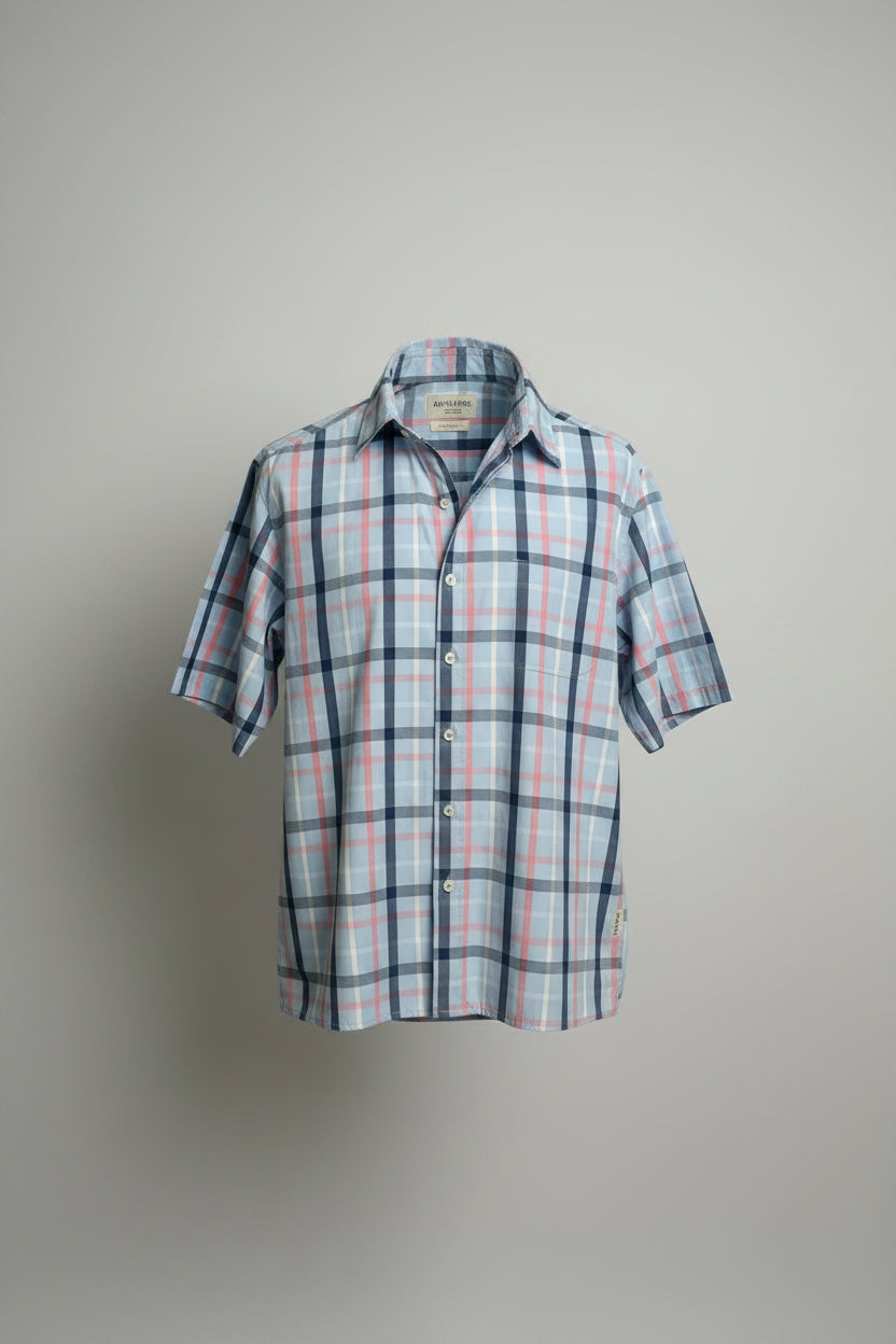 Camicia quadri azzurra