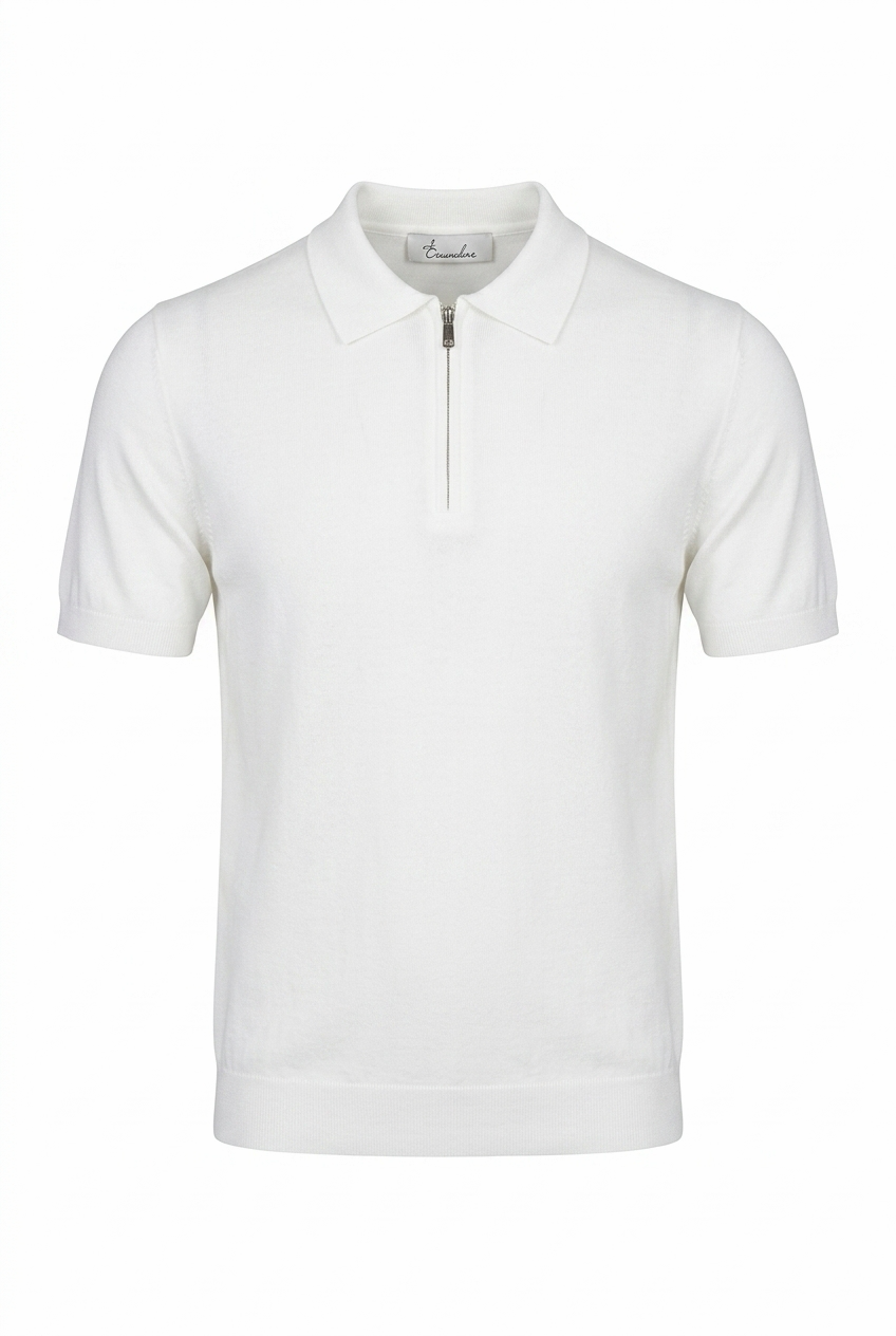 Polo mezza zip in filo