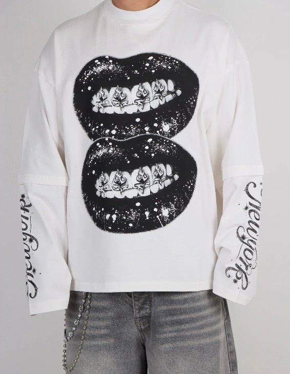 Long sleeve chrome smile