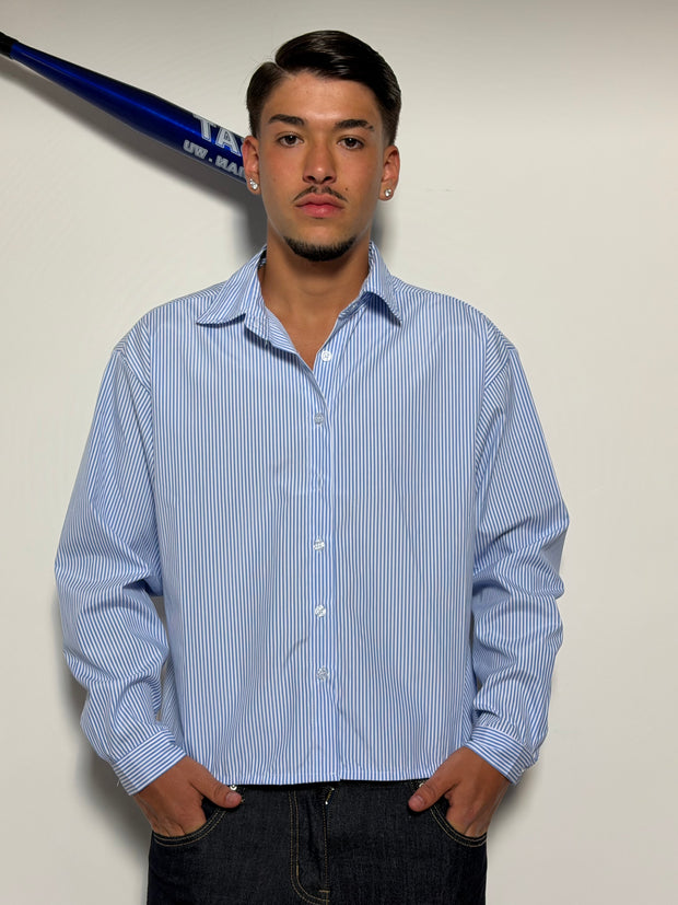 Camicia crop a righe