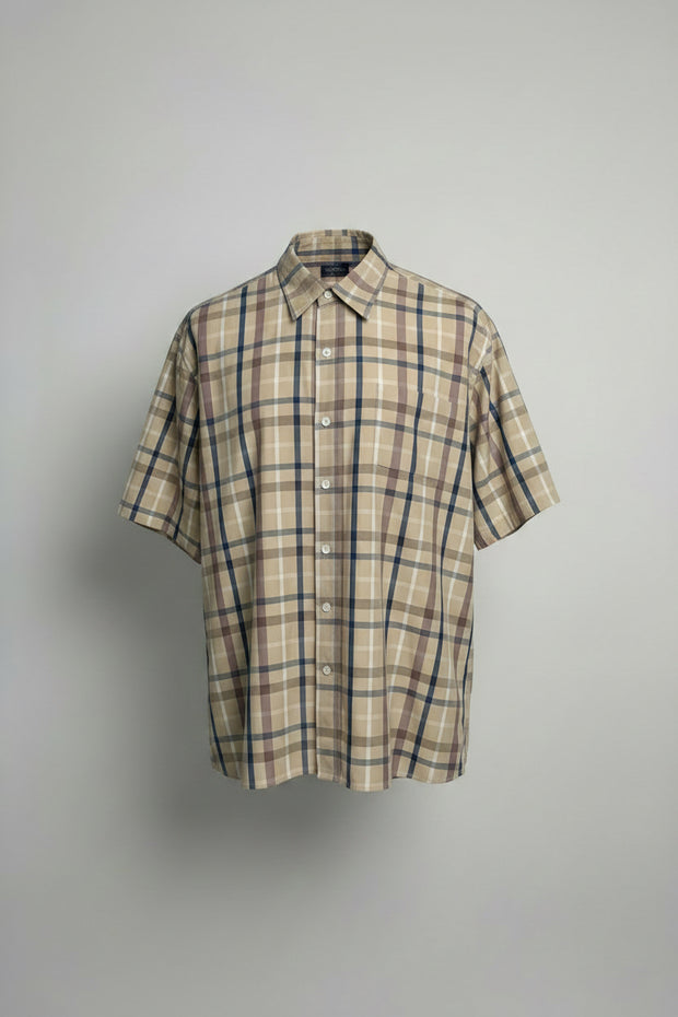Camicia quadri beige