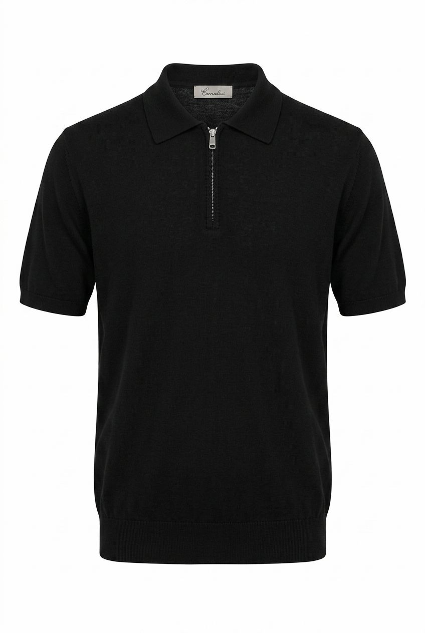 Polo mezza zip in filo