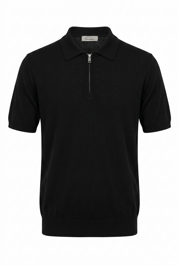 Polo mezza zip in filo