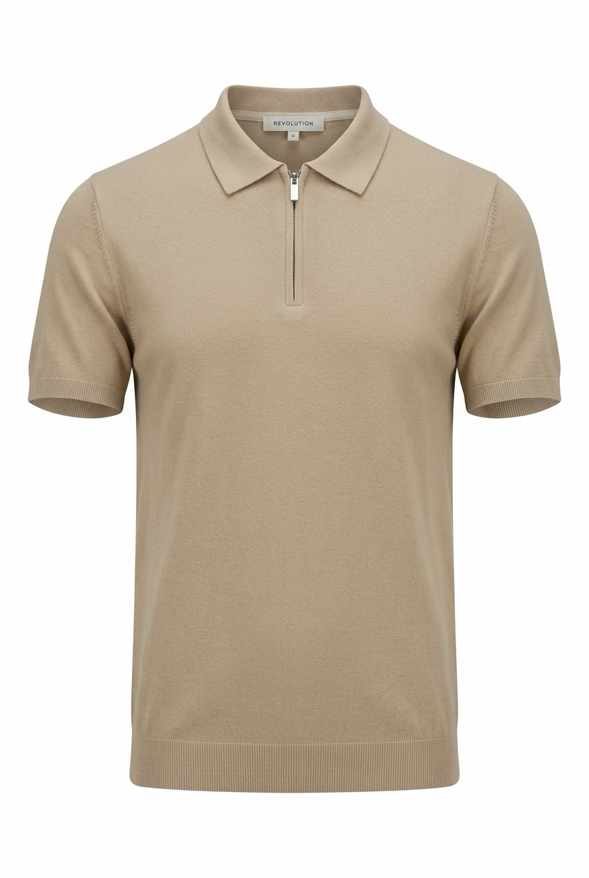 Polo mezza zip in filo