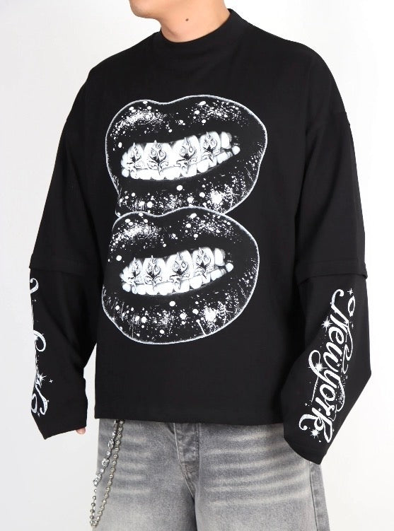 Long sleeve chrome smile