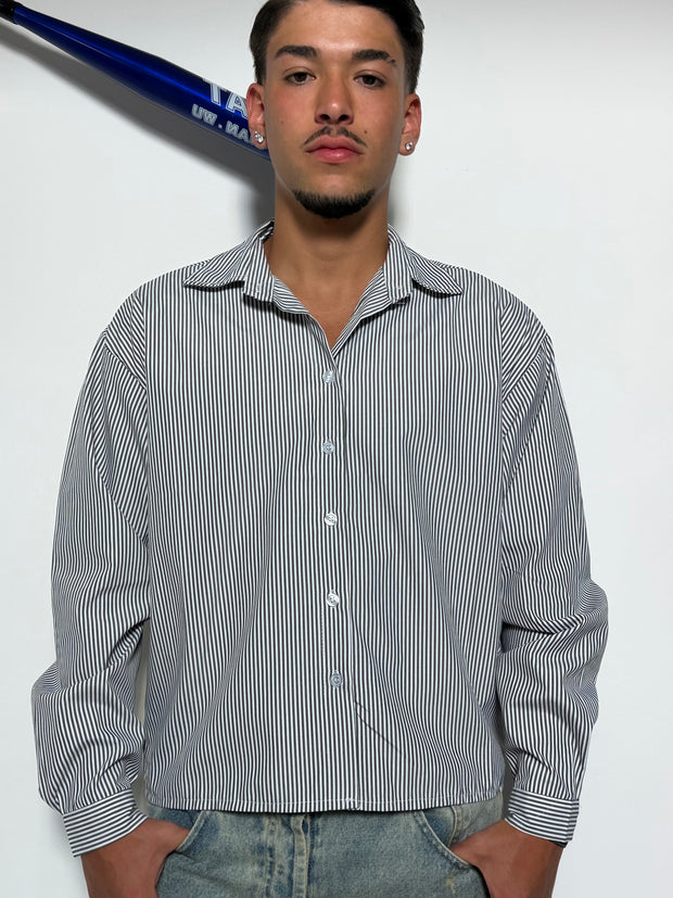 Camicia crop a righe